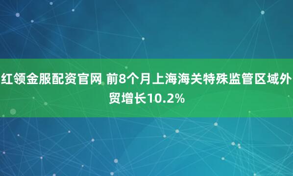 红领金服配资官网 前8个月上海海关特殊监管区域外贸增长10.2%